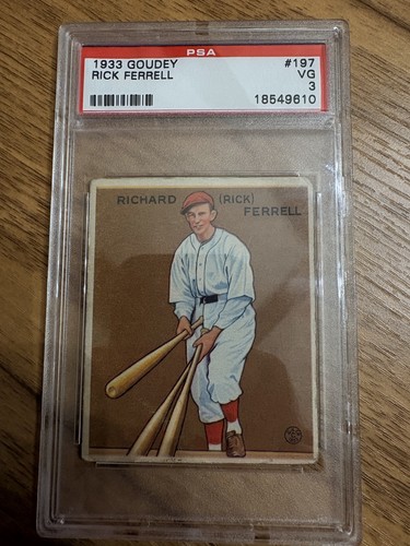 1933 Goudey Big League Chewing Gum - R319 Rick Ferrell #197 (RC) PSA 3