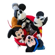 Disney Store World 70th Anniversary Mickey Bean Bag Set 70 Happy Years Plush 9"