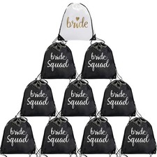 10 Pcs Bride  Bride Squad Drawstring Bags for Bachelorette Party Bridal Show...