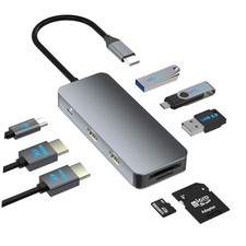 Docking Station Dual Monitor for Dell/HP/Lenovo/Mac Laptop, USB 8 IN 1 4K 30hz