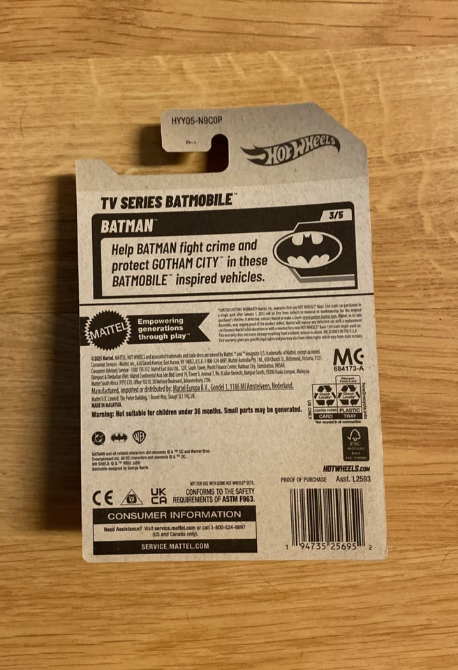 Hot Wheels 3/5 TV Series BATMOBILE Red CUSTOM Super Real Riders Wheel Swap - Image 4 of 4