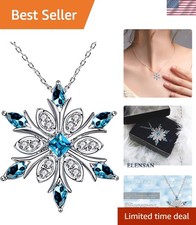 Gift-Ready 925 Sterling Silver Snowflake Necklace with Sparkling Cubic Zirconia