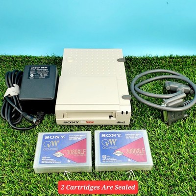 Vintage SONY IO2000-PX StorStation Ditto 2GB External Tape Drive & 2 Cartridges