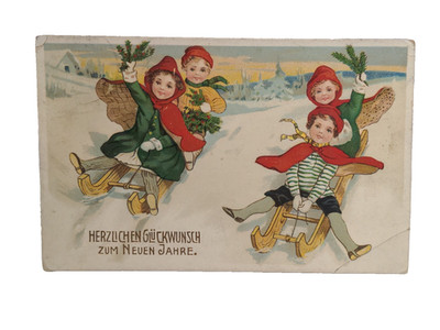 1912 Herzlichen Gluckwunsch Zum Neuen Jahre German Happy New Year Post Card