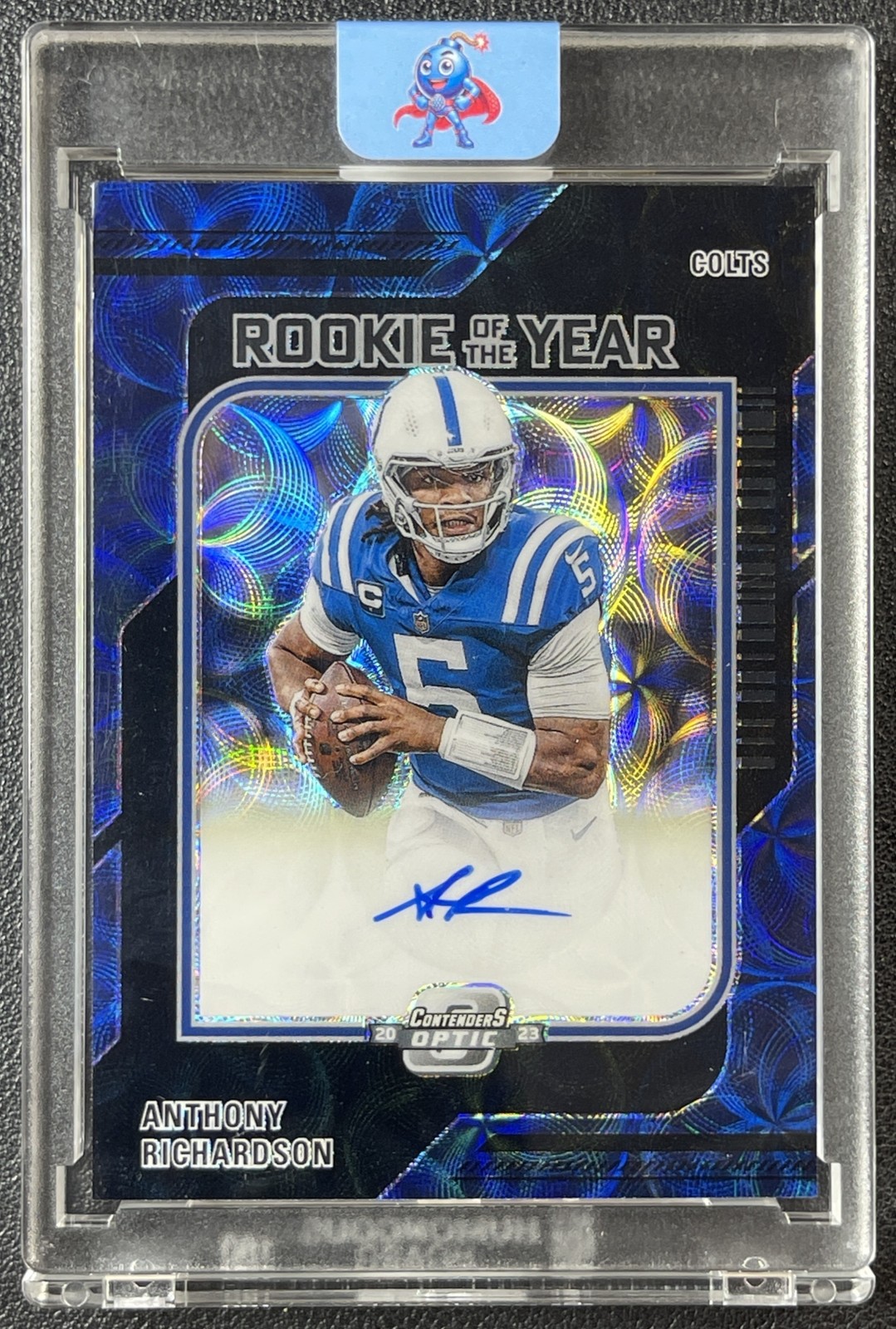 ANTHONY RICHARDSON 2023 CONTENDERS OPTIC ROOKIE OF THE YEAR BLACK SCOPE AUTO /25
