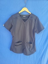 scrubstar ultimate pewter gray scrub top with extra pockets medium