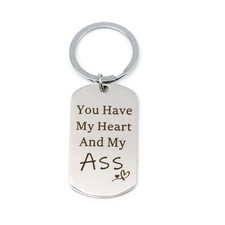 Funny Personalized Couple Gifts Keychain for Boyfriend One Size, Silver