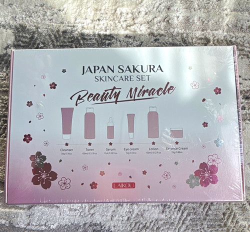 LAIKOU Japan Sakura Sakura Scent Skincare Set 6pcs Niacinamide Face/Eyes