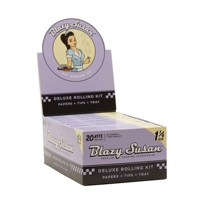 Blazy Susan Purple Rolling Paper 1 1/4 Slim Deluxe Kit 32 ct - 20 Pack