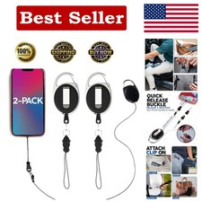 2-Pack Retractable Phone Tether - Durable Anti-Theft Phone Leash for Safety