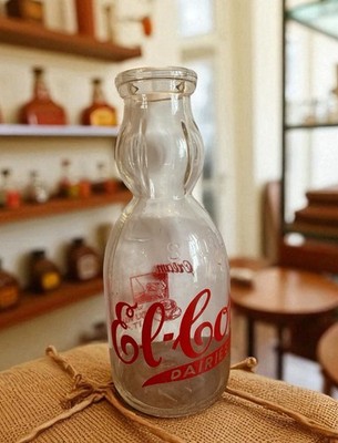 El-Cor Dairies Ice Cream Milk Bottle Elmira Corning NY Cheming Steuben County