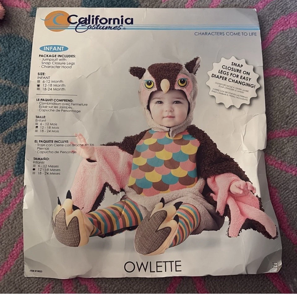 Disfraz California Disfraces Owlette 12-18 Meses Nuevo En Paquete Foto 2 de 4