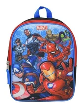 Marvel Avengers Backpack Iron Man Captain America Black Blue