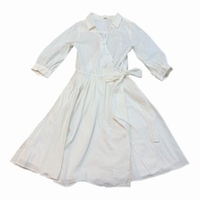 Snidel White Wrap Shirt Dress Waist Ribbon 3/4 Sleeve Women's Size F Japan