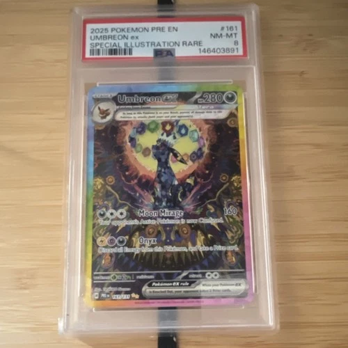 Pokémon Umbreon ex Special Illustration Rare Sv: Prismatic Evolutions PSA 8 161…