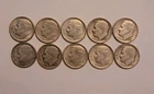 Lot of 10 90% Silver Dimes – $1.00 Face – 10 Roosevelt Dimes – Junk Silver