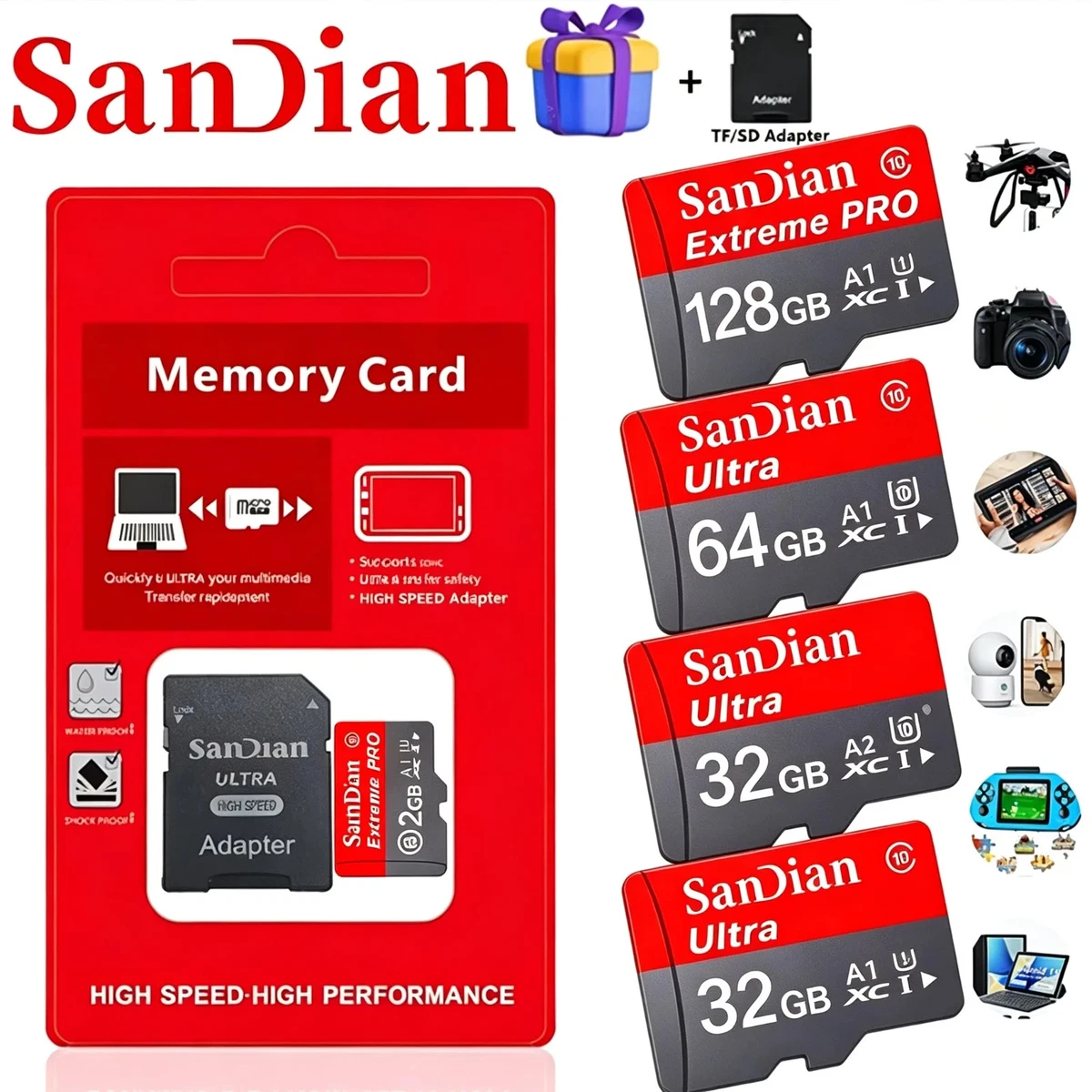 Micro SD Memory Card SanDisk Ultra Extreme Pro 32GB 64GB 128GB 256GB Class 10 A2