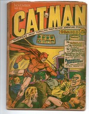 CATMAN COMICS  21  1943  - GRADE 2.0 - GOLDEN AGE HOLYOKE CHARLES QUINLAN