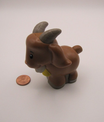 Fisher Price Little People BROWN BILLY GOAT FARM ANIMAL BROWN w/ Bell