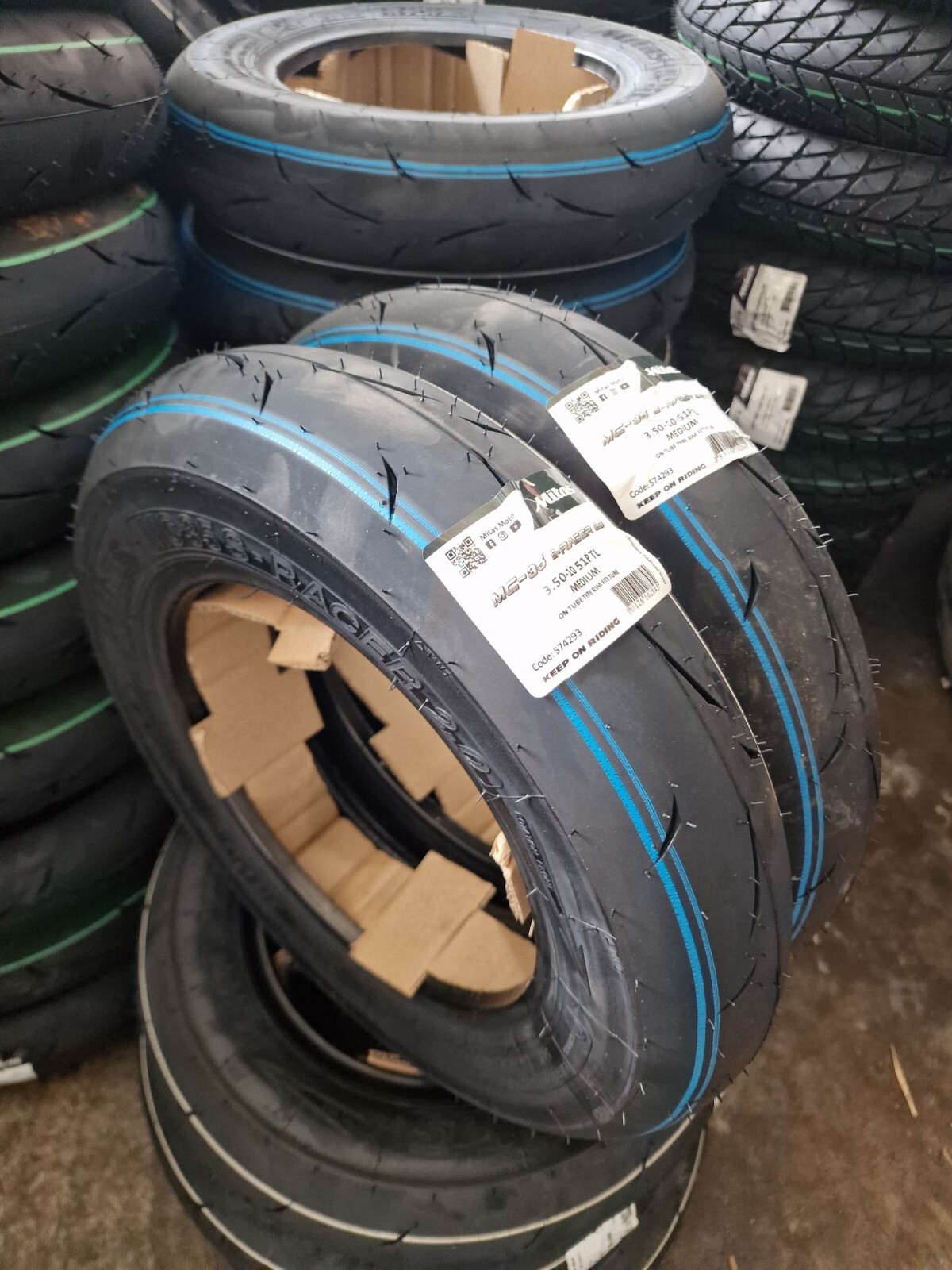 Coppia 3.50-10 51P TL MITAS MC35 S-RACER 2.0 MESCOLA MEDIUM RACING DOT2026