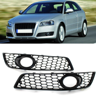 Für Audi A3 8P 2008-2013 Stoßfänger Nebelscheinwerfer Kühlergrill Waben schwarz
