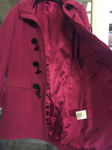 George Dark Pink Fuchsia Coat W/Black Toggles, Loop Closure Small - Picture 5 of 6