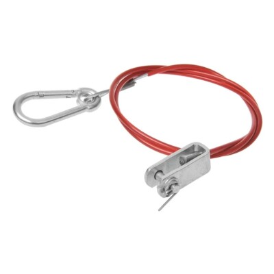 Abreissseil 1000 mm lang mit Karabiner und Gabelkopf - Reißleine Fangleine