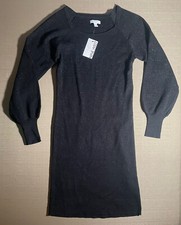 NEW Nine West Women’s Medium M Long Puff Sleeve Dress Black Sparkly Design Short