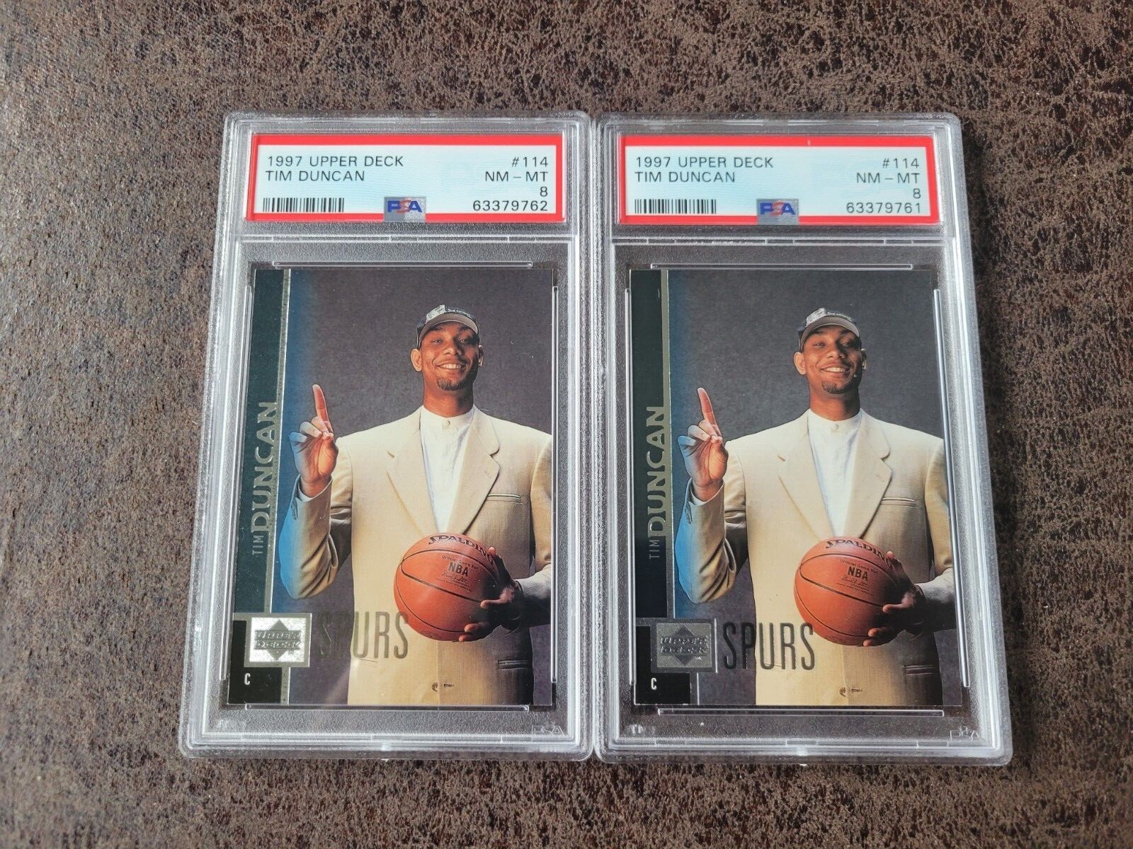 PICK 1 - 1997-98 Upper Deck ROOKIE Tim Duncan #114 - PSA 8 - San Antonio Spurs