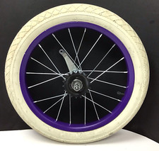 16" Bicycle Rear Purple Wheel Coaster Brake and White 1.95" Tire Kids Bike #T30