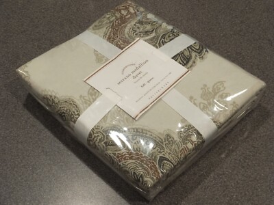NEW RARE 3PC Pottery Barn Serrano Medallion (Ivory) Queen Duvet with 2 Std shams