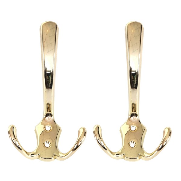 2Er-Set Garderobenhaken MCW-D46, Haken Wandhaken Kleiderhaken, Farbe: Gold-image