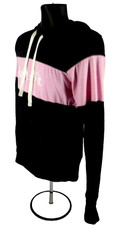 NIKE Just Do It Womens Pullover Hoodie SIZE M Long Sleeve Black Pink Cotton