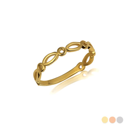 Gold Oval & Rund Form Eternity Band Ring