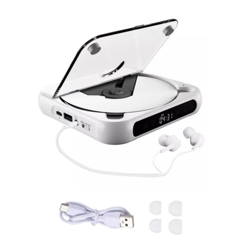 1set CD Player With Wired Earphone 5V2A Bluetooth 5.3 Home Use Audio Equipment