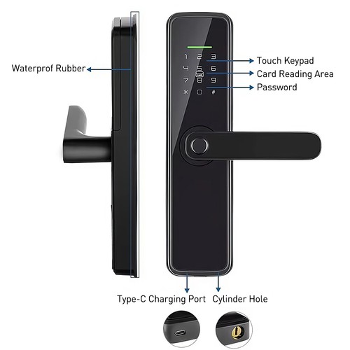 Elektronisches Türschloss Tuya APP Bluetooth Türöffner Fingerabdruck Schloss NEU - Bild 2 von 14
