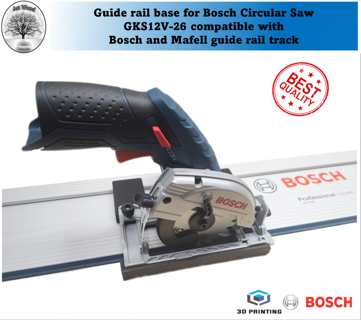 Bosch GKS12V-26 Adaptor adapter base Circular Saw to guide rail - Main Image