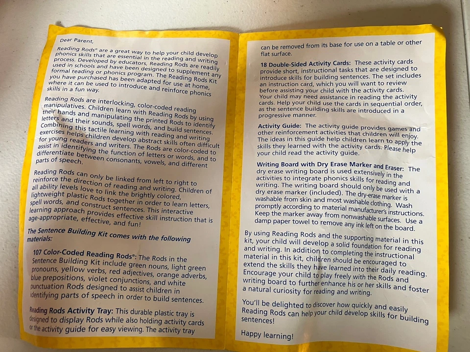 Reading Rods Sentence Building READING Phonics Activity Book Cards Ages 6+ - Image 4 of 4