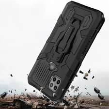 For Motorola One 5G Ace Hard Stand Tempered Glass Phone Case Screen Protector