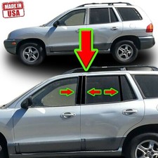 Black Pillar Trim For Hyundai Santa Fe 01-06 6pc Set Door Cover Piano Post