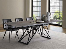 TAVOLO NEW ALL. 160/240x90 CON STRUTTURA IN ACCIAIO PIANO IN VETRO CERAMICA 602