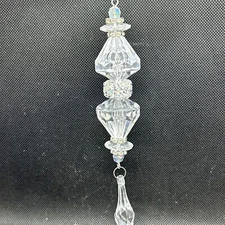 RAZ Set Of 2 Clear Snowflake 6” Drop Christmas Tree Ornament Pendant Finial NEW