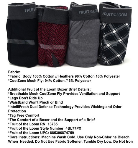 8 Prints Solids 2XL 44-46 Boxer Briefs CoolZone Fruit Of The Loom 2EG 112-117 CM - Picture 3 of 8