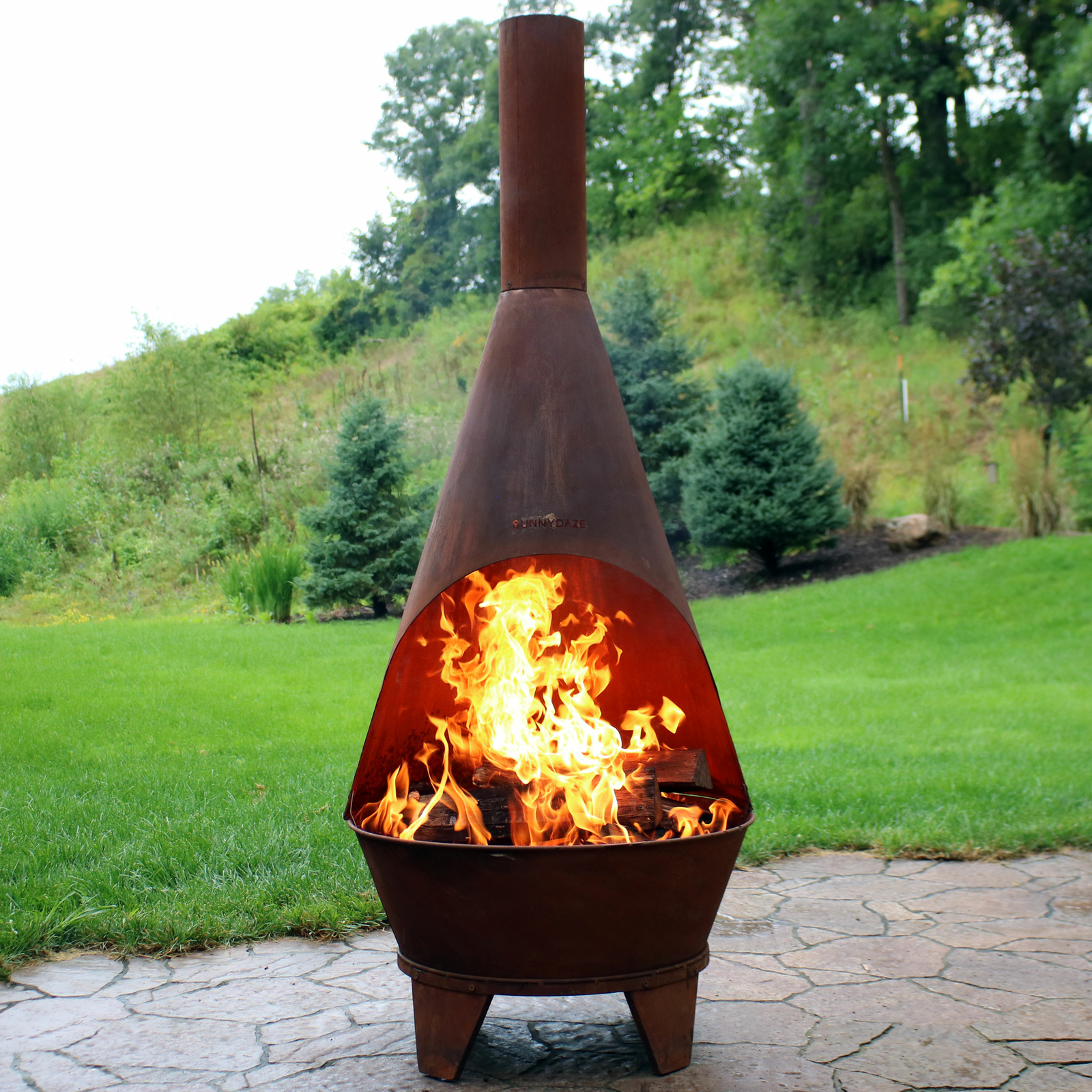 Fireplace Clay Chiminea Lion In Rustic Yellow For Sale Online Ebay