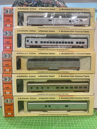 Con Cor Ho Scale Santa Fe Passenger Car Set Of 5 Cars New Mint In Boxes