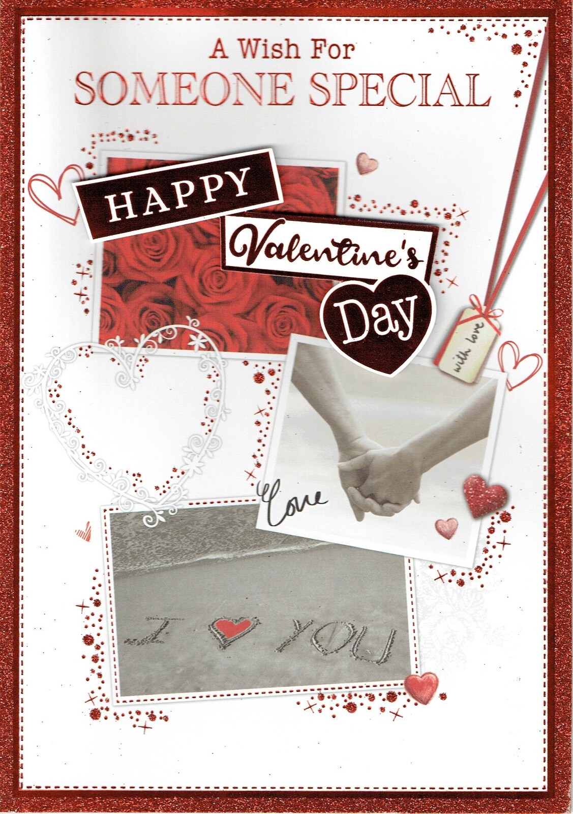 SOMEONE SPECIAL VALENTINE'S DAY CARD - LARGE Quality Valentines Roses and Beach