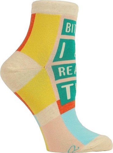 Blue Q Women's Novelty Ankle Socks B**ch I am Reality TV Socks (shoe size 5-10) - Picture 2 of 4