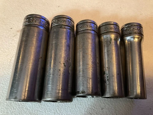 SNAP-ON 5-PC 3/8 DR. DEEP SOCKET LOT SAE