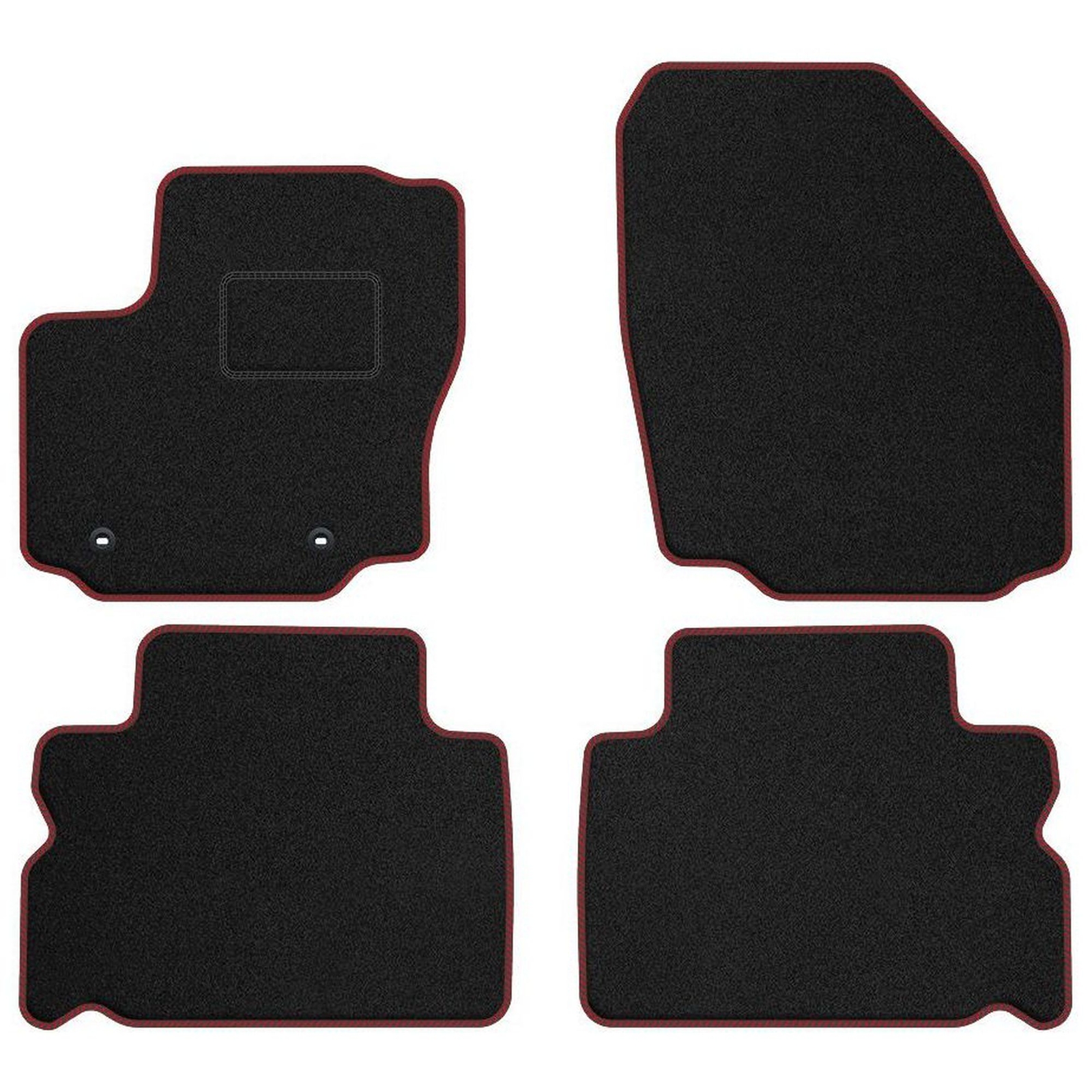 Tapis de sol Ford Galaxy II 5 places remplaçant l'usure par du velours STREAK rouge