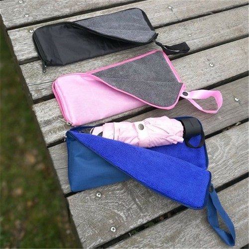 Travel Folding Umbrella Fast Drying Windproof Umbrella Carry Bag Case Pouch - Picture 3 of 17